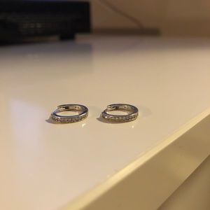 COPY - Tiny Diamond Hoop Earrings